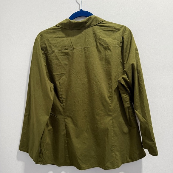Olive Green Button Shirt by Worthington Size XL - Picture 2 of 3